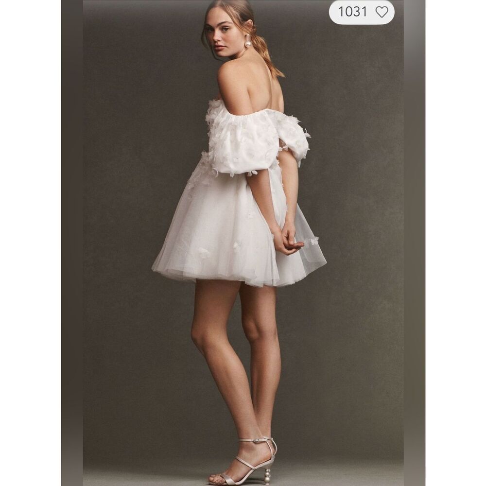 BHLDN Cleo Square-Neck Puff-Sleeve
Mini Dress